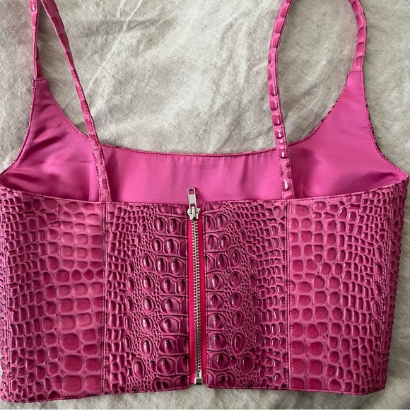NWOT Mia Vesper Faux Croc Tiny Top in Bubblegum size S - Picture 5 of 6